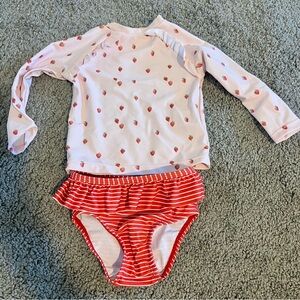 Strawberry Print Kids Swim Set